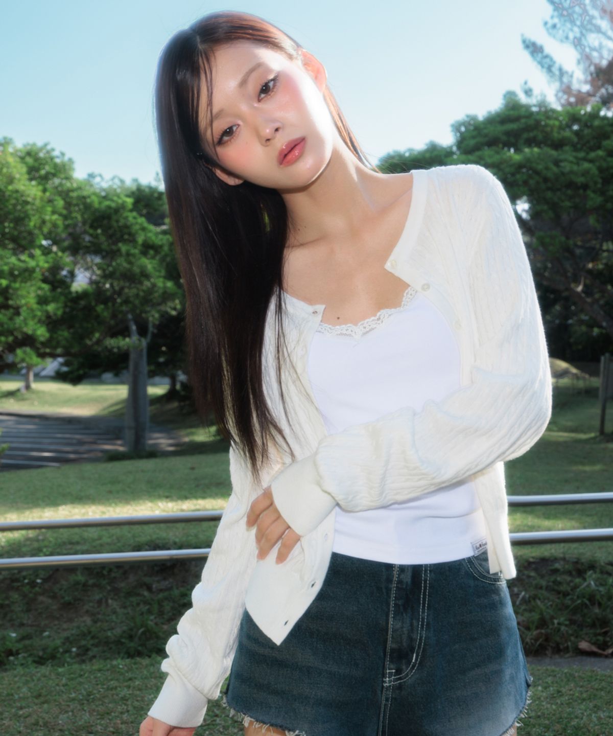 로제프란츠(ROSEFRANTZ) Cable Knit Basic Cardigan [Ivory]