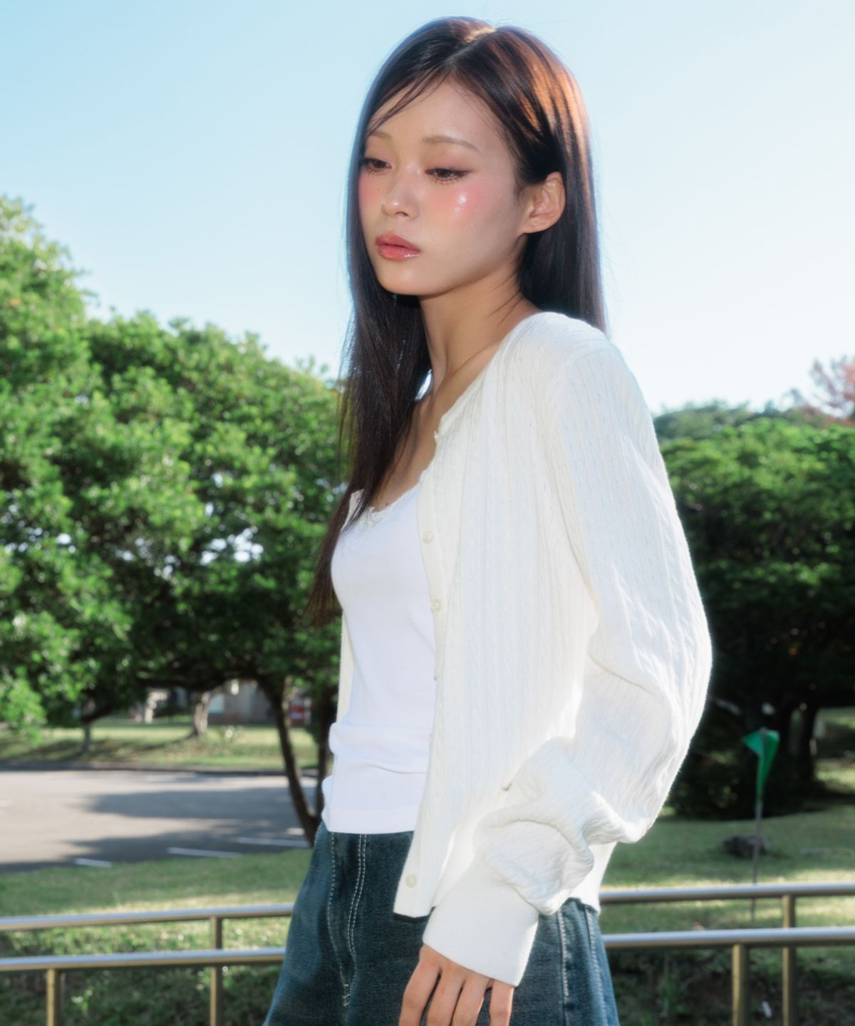 로제프란츠(ROSEFRANTZ) Cable Knit Basic Cardigan [Ivory]