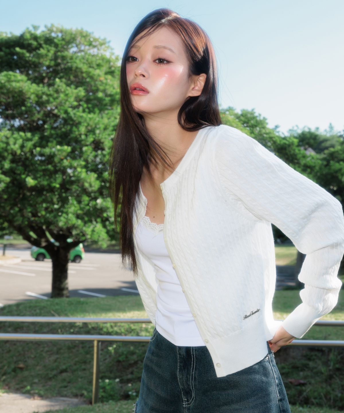로제프란츠(ROSEFRANTZ) Cable Knit Basic Cardigan [Ivory]