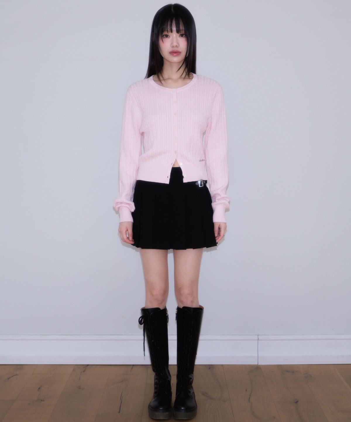 로제프란츠(ROSEFRANTZ) Cable Knit Basic Cardigan [Pink]