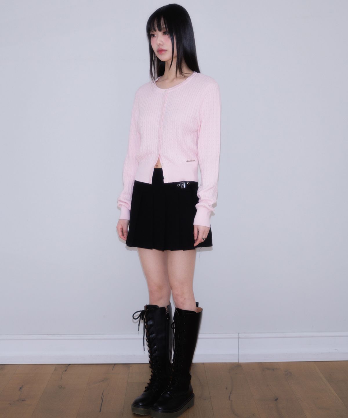 로제프란츠(ROSEFRANTZ) Cable Knit Basic Cardigan [Pink]