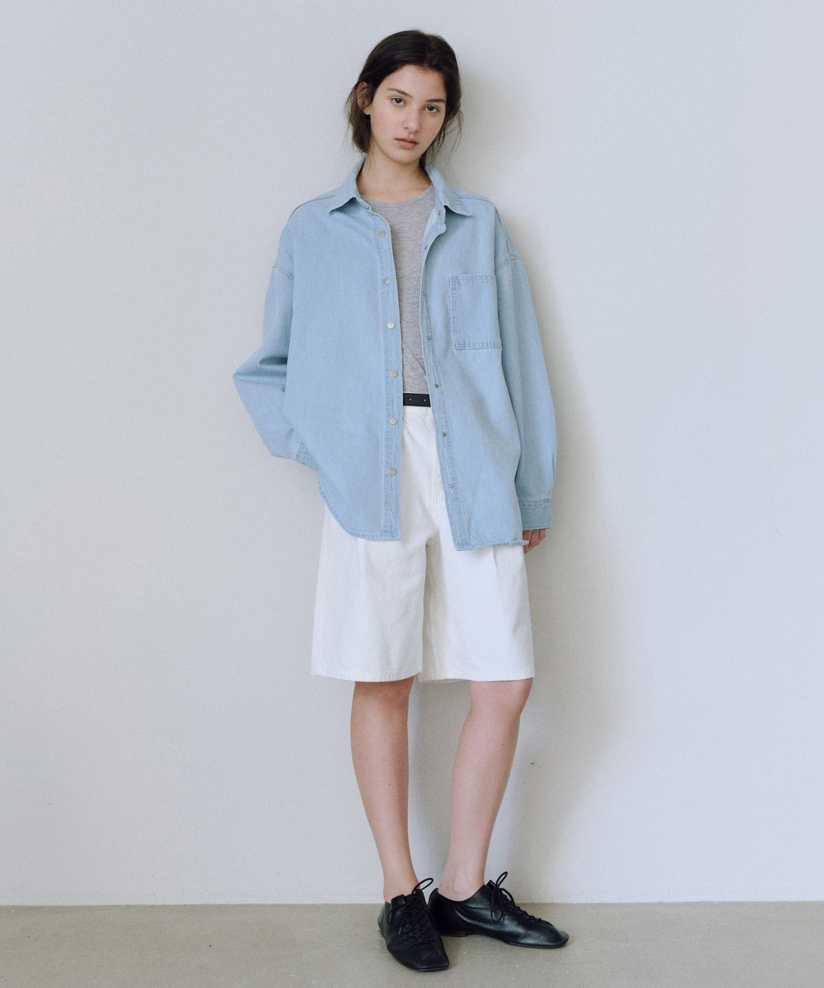 유라고(URAGO) Snap washed denim shirt