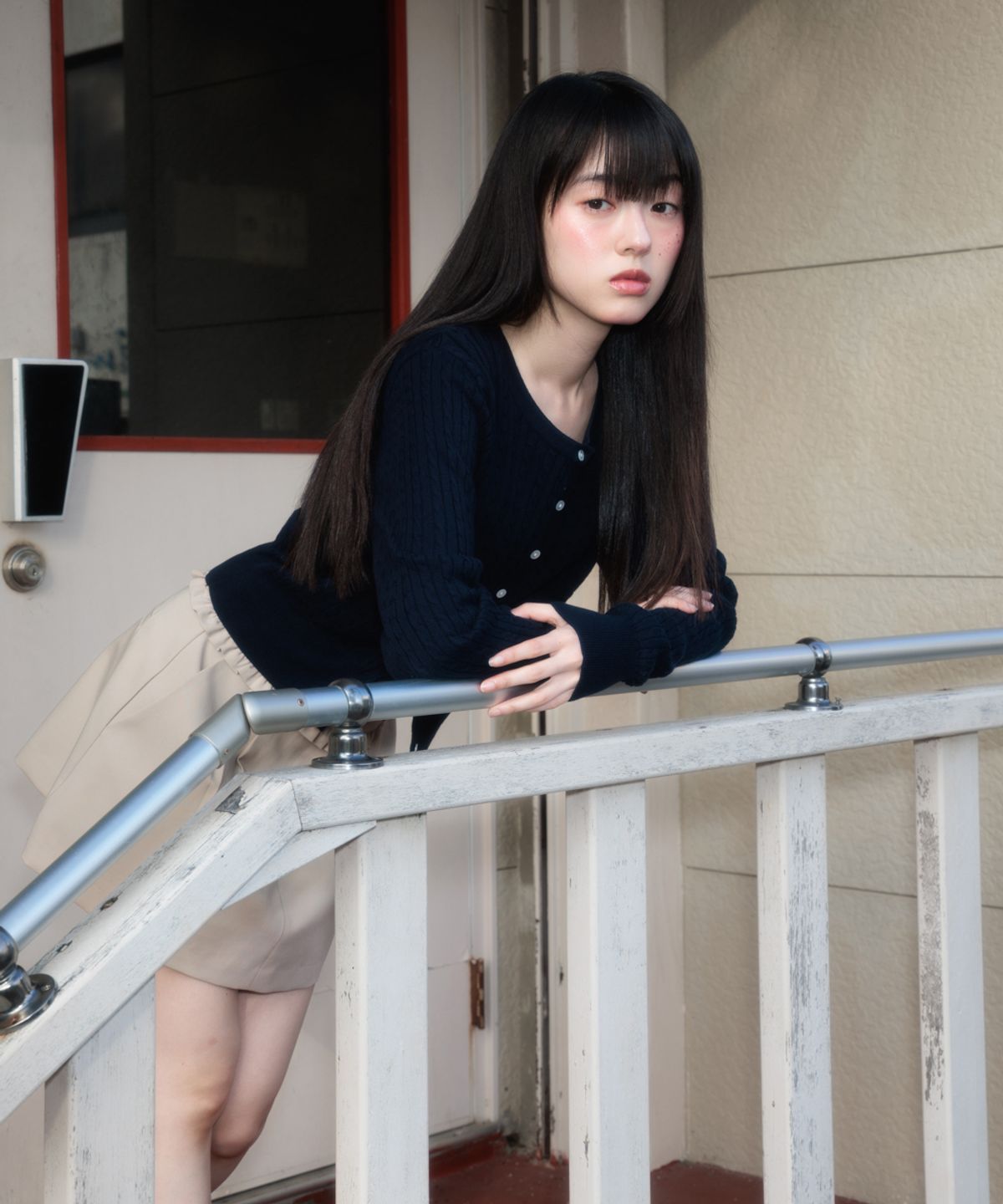 로제프란츠(ROSEFRANTZ) Cable Knit Basic Cardigan [Navy]