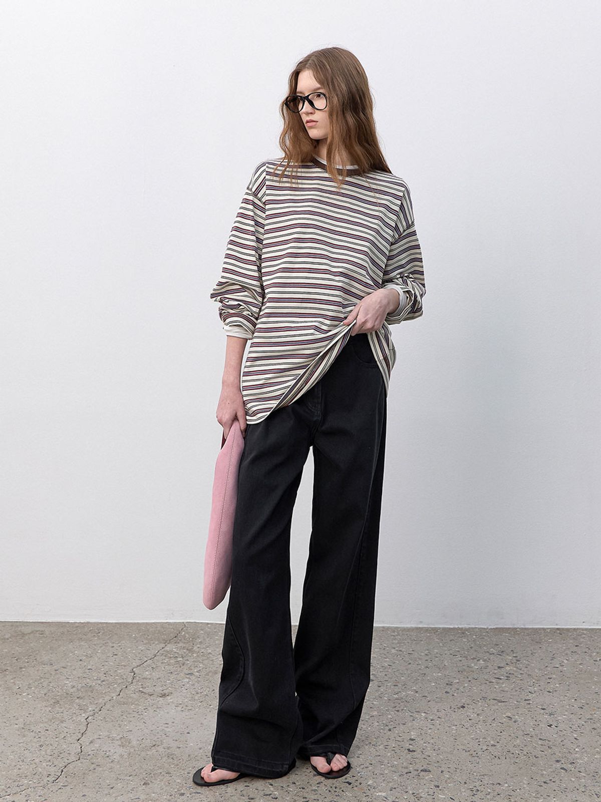 아틀리에 나인(ATELIER NAIN) WASHING CURVED COLOR DENIM PANTS (PT-5741)