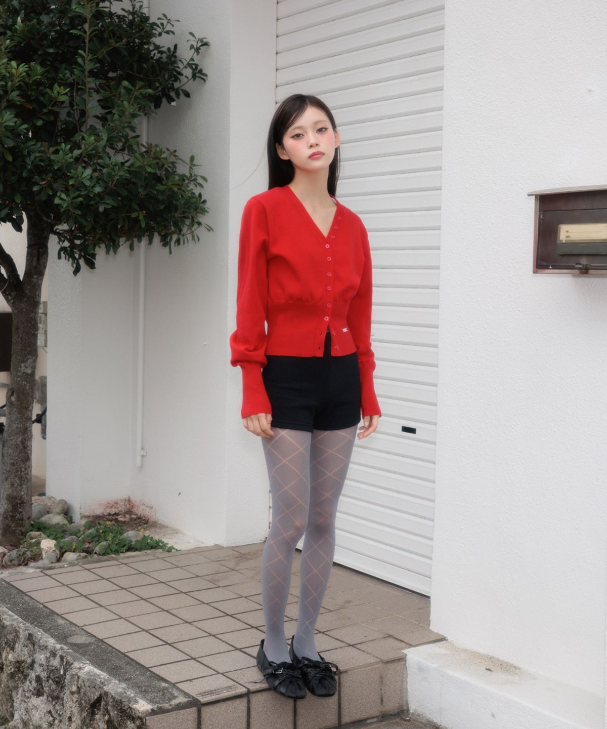 로제프란츠(ROSEFRANTZ) V-Neck Classic Button Cardigan [Rose Red]