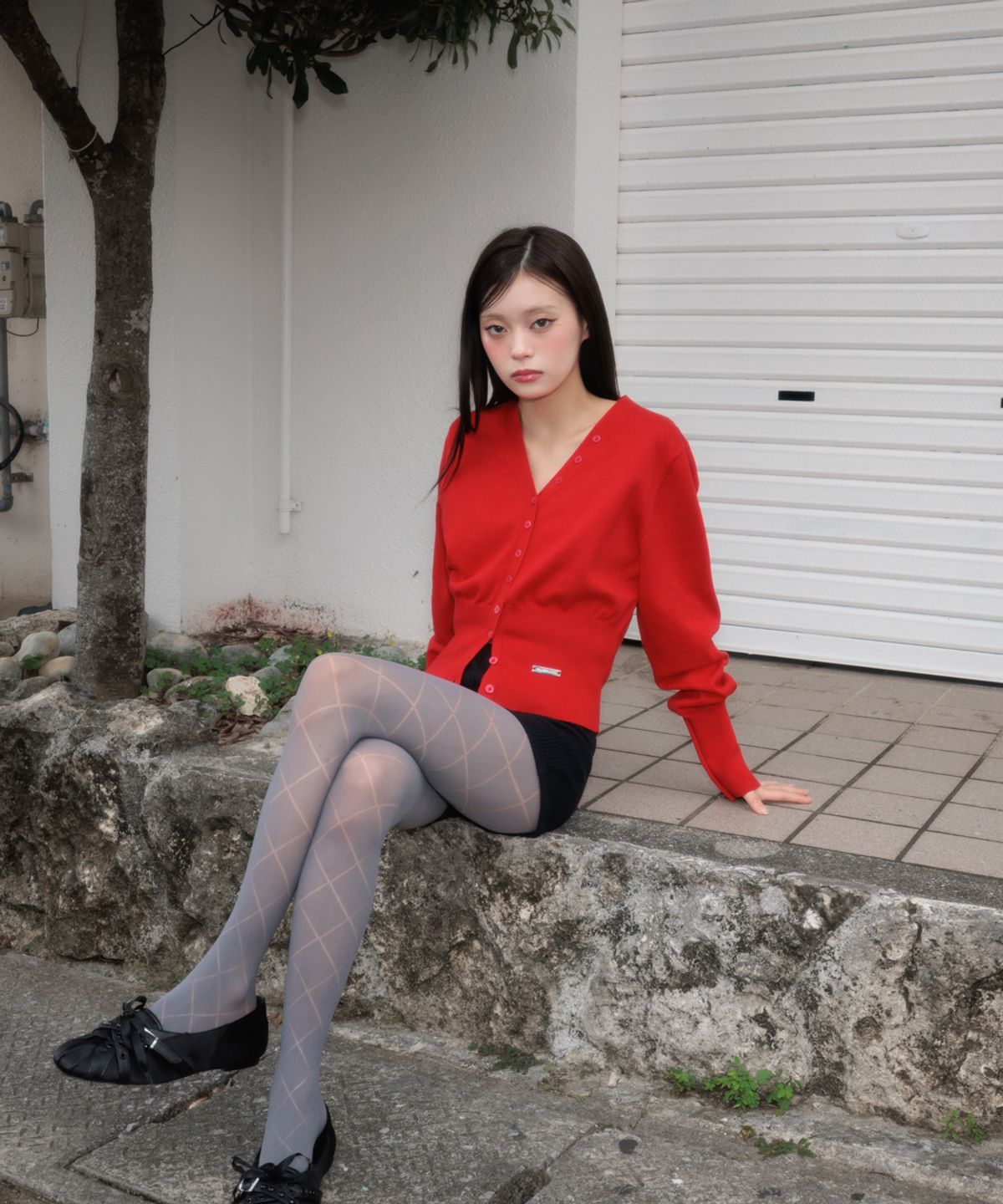 로제프란츠(ROSEFRANTZ) V-Neck Classic Button Cardigan [Rose Red]
