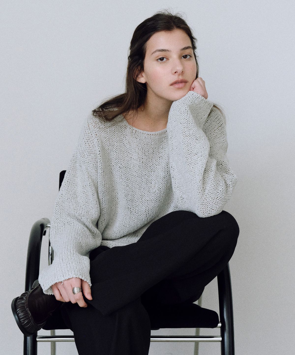 유라고(URAGO) Basey linen boatneck knit