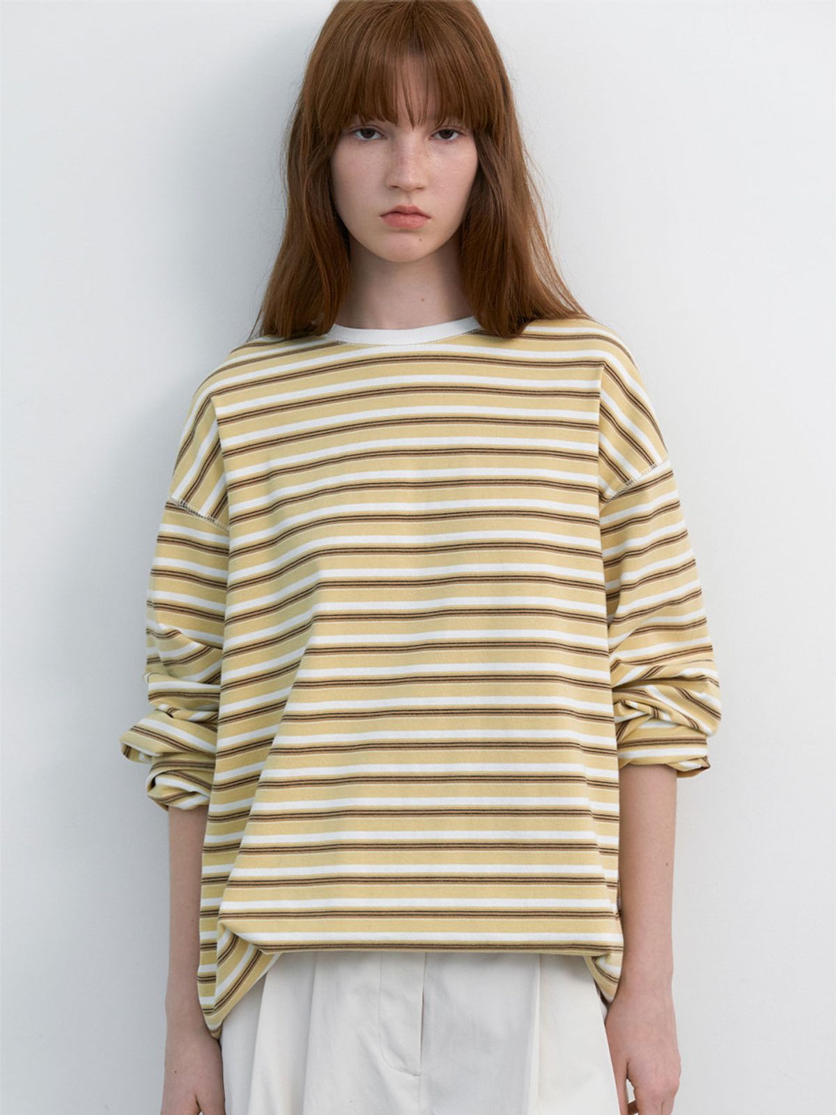 아틀리에 나인(ATELIER NAIN) MULTI STRIPE BOXI TEE (T-7173)
