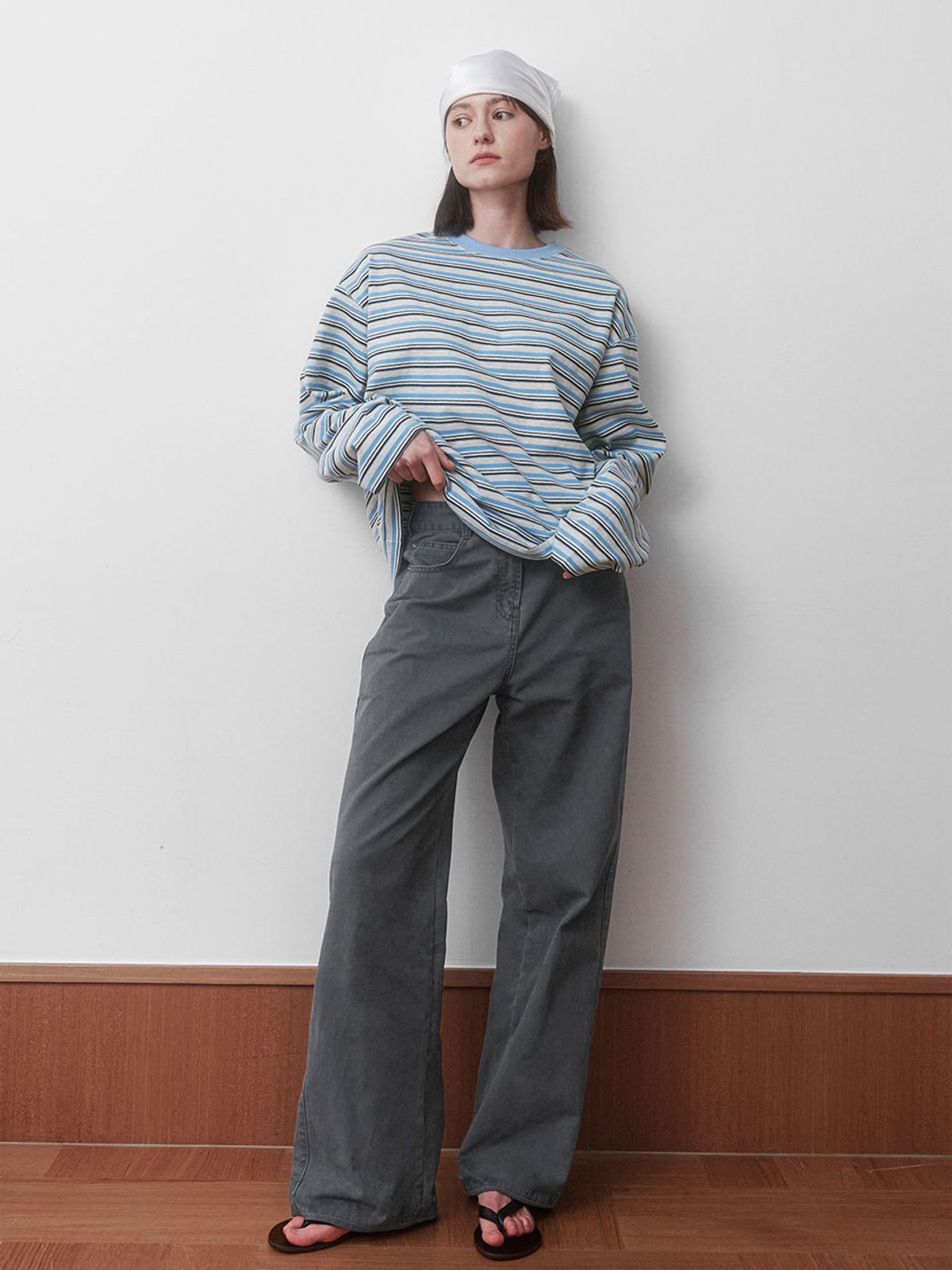 아틀리에 나인(ATELIER NAIN) MULTI STRIPE BOXI TEE (T-7173)
