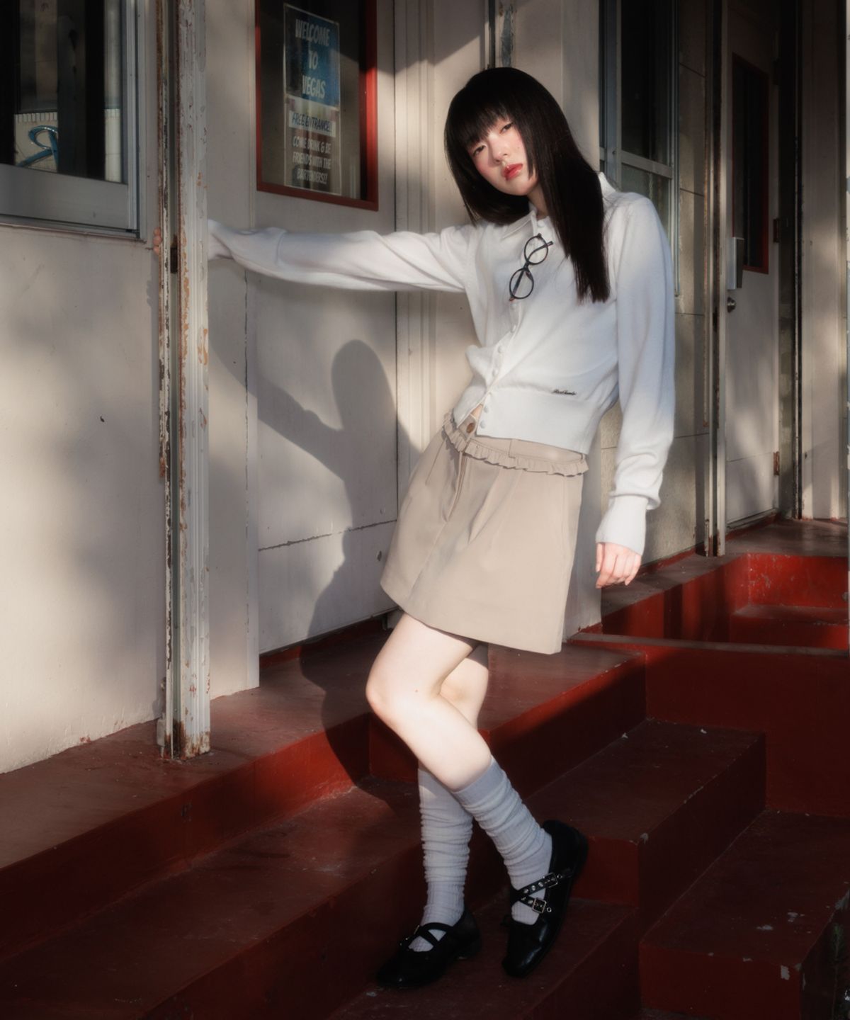 로제프란츠(ROSEFRANTZ) Fabric Button Collar Cardigan [Ivory]