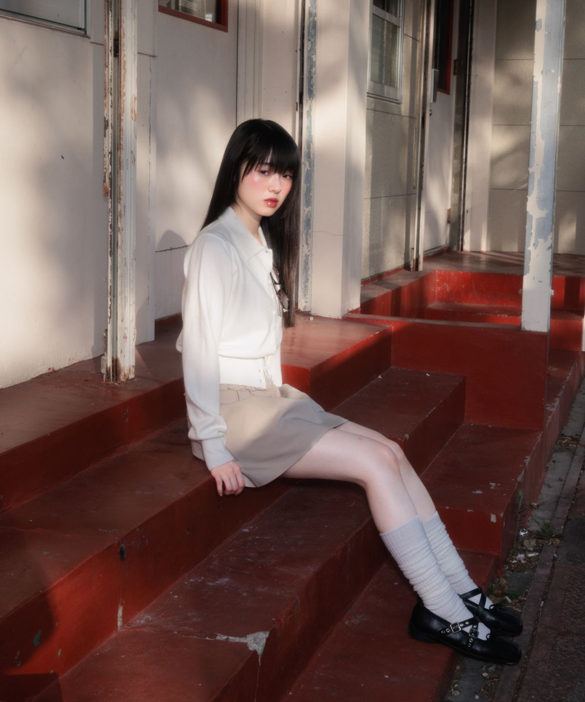 로제프란츠(ROSEFRANTZ) Fabric Button Collar Cardigan [Ivory]