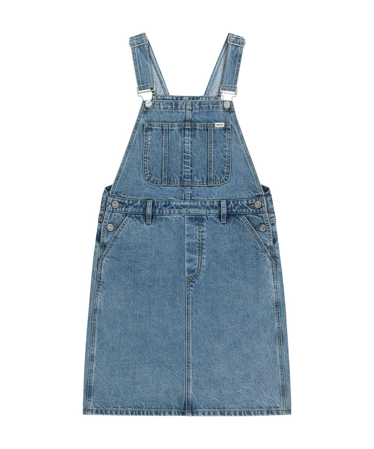 마리떼 프랑소와 저버(MARITHÉ + FRANҪOIS GIRBAUD) W DENIM OVERALL MIDI SKIRT blue