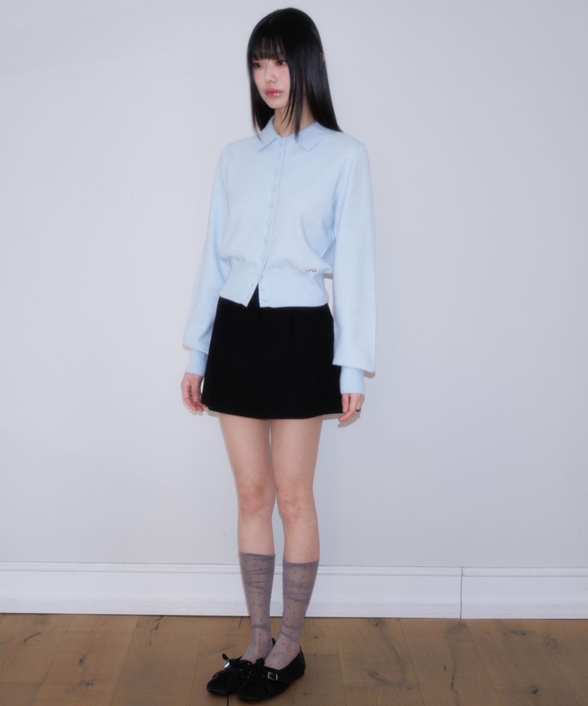 로제프란츠(ROSEFRANTZ) Fabric Button Collar Cardigan [Sky Blue]