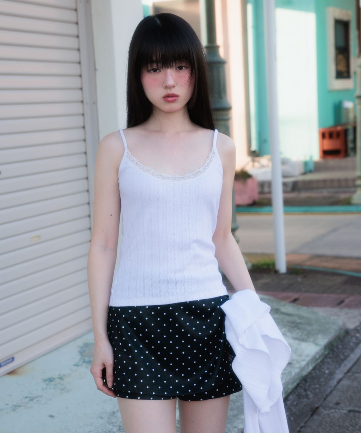 로제프란츠(ROSEFRANTZ) Jacquard Cardigan Sleeveless Set [White]