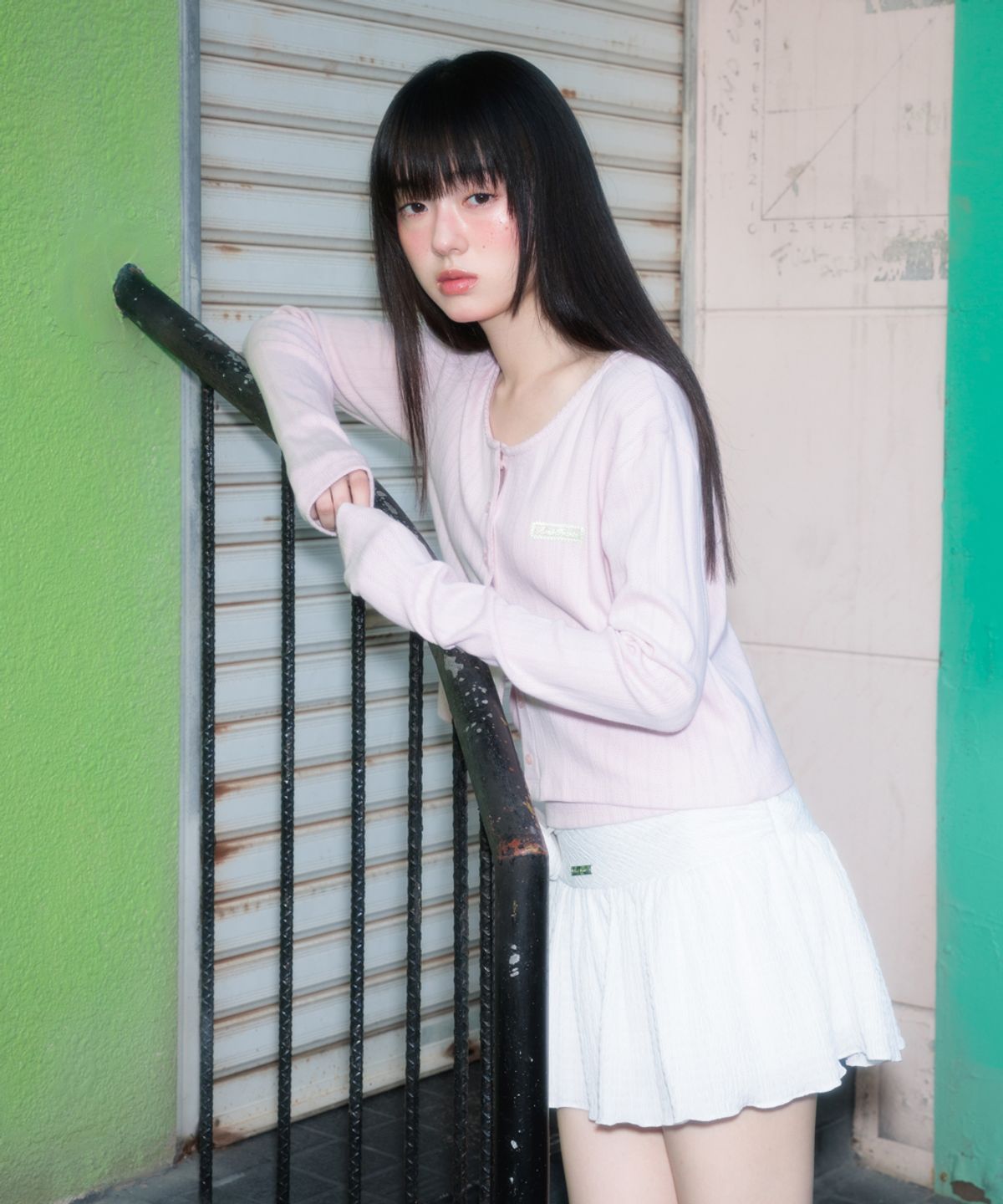 로제프란츠(ROSEFRANTZ) Jacquard Cardigan Sleeveless Set [Pink]