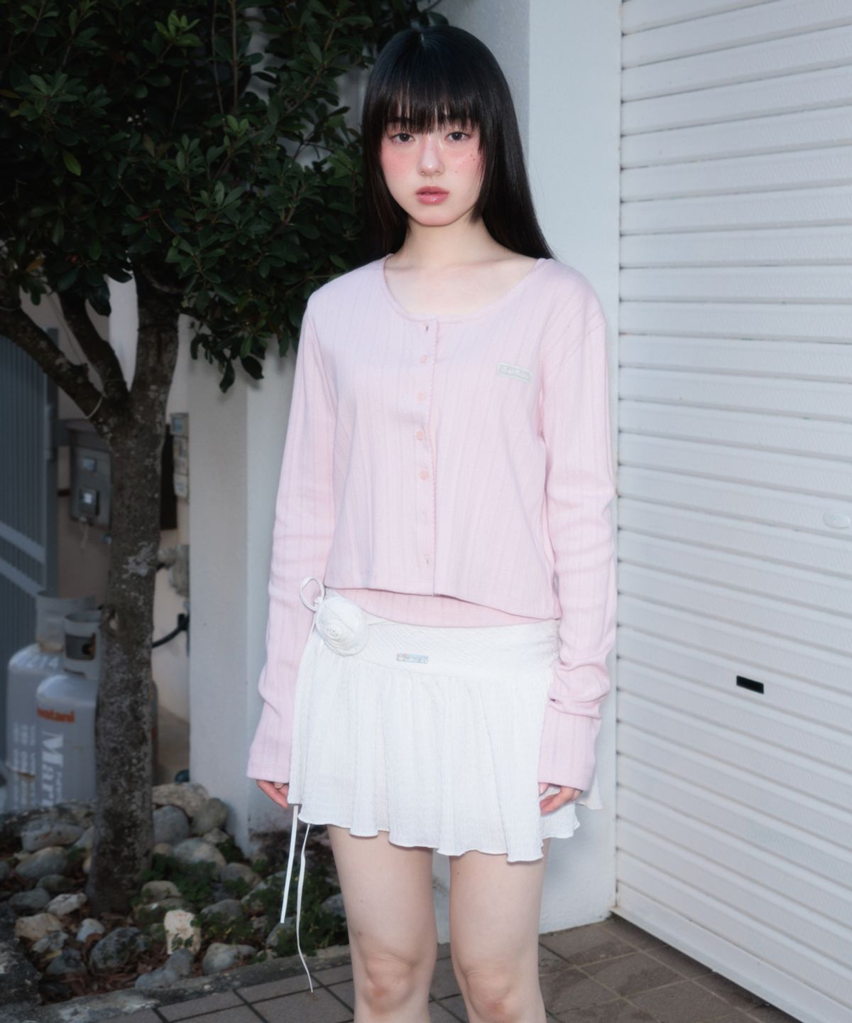 로제프란츠(ROSEFRANTZ) Jacquard Cardigan Sleeveless Set [Pink]