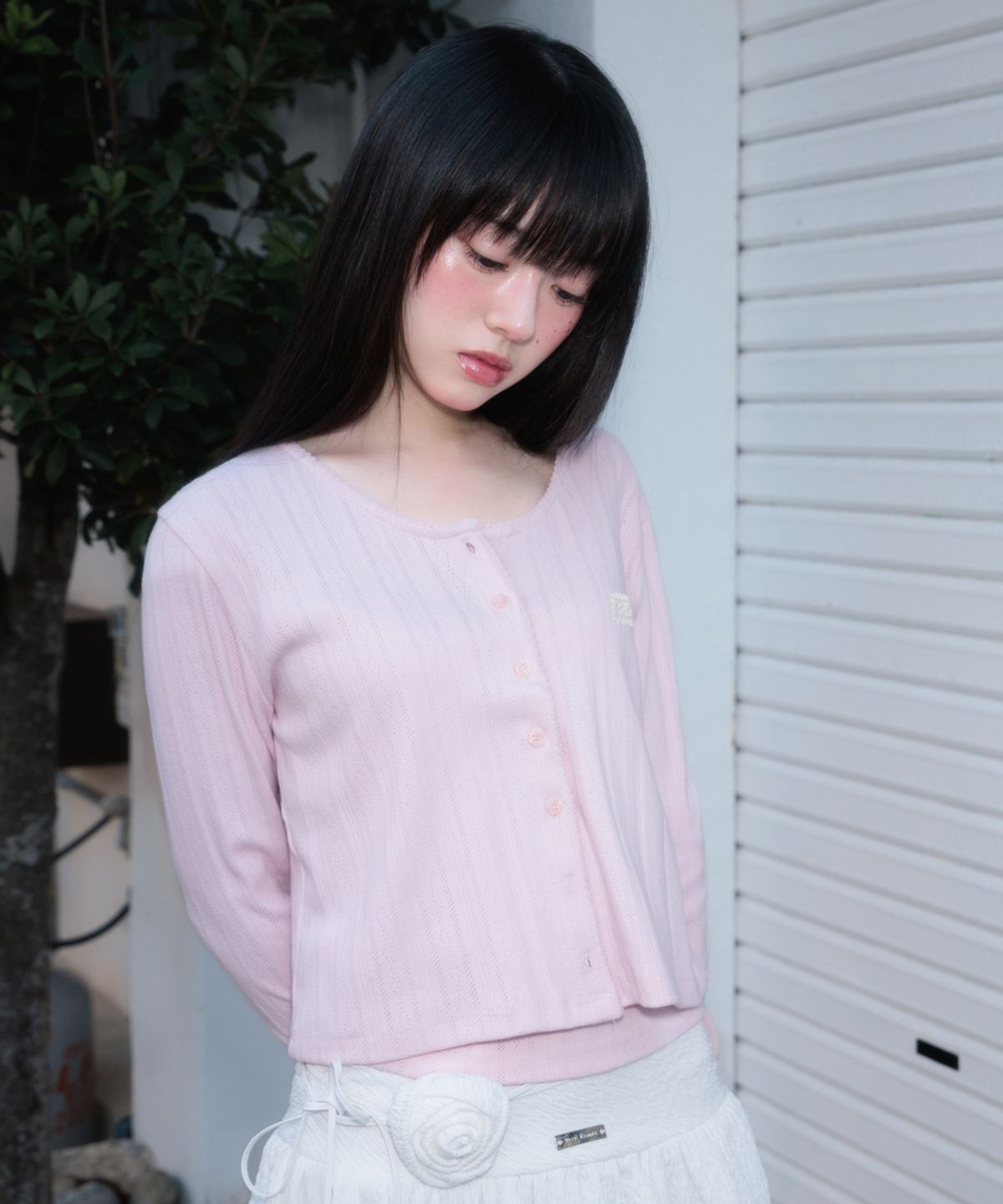 로제프란츠(ROSEFRANTZ) Jacquard Cardigan Sleeveless Set [Pink]