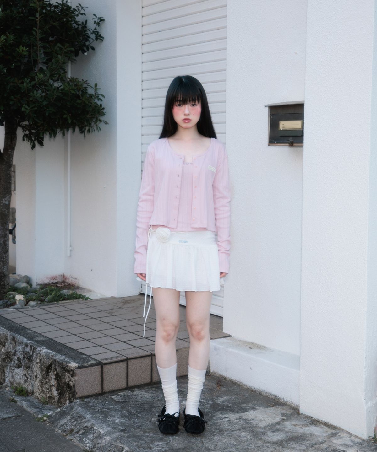 로제프란츠(ROSEFRANTZ) Jacquard Cardigan Sleeveless Set [Pink]
