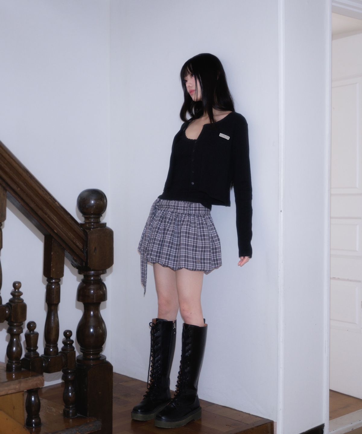 로제프란츠(ROSEFRANTZ) Jacquard Cardigan Sleeveless Set [Black]