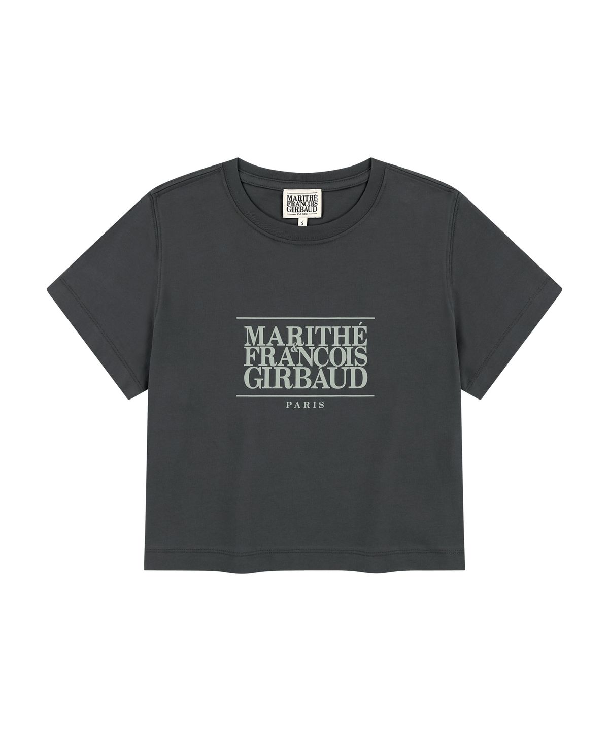 마리떼 프랑소와 저버(MARITHÉ + FRANҪOIS GIRBAUD) W CLASSIC LOGO CROP TEE charcoal