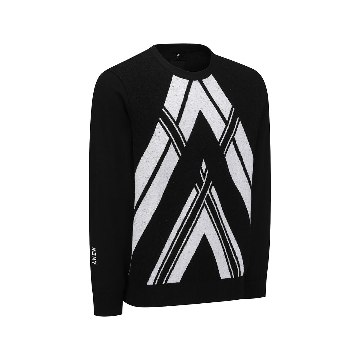 어뉴골프(ANEW GOLF) MEN LINE POINT ROUND SWEATER_BK