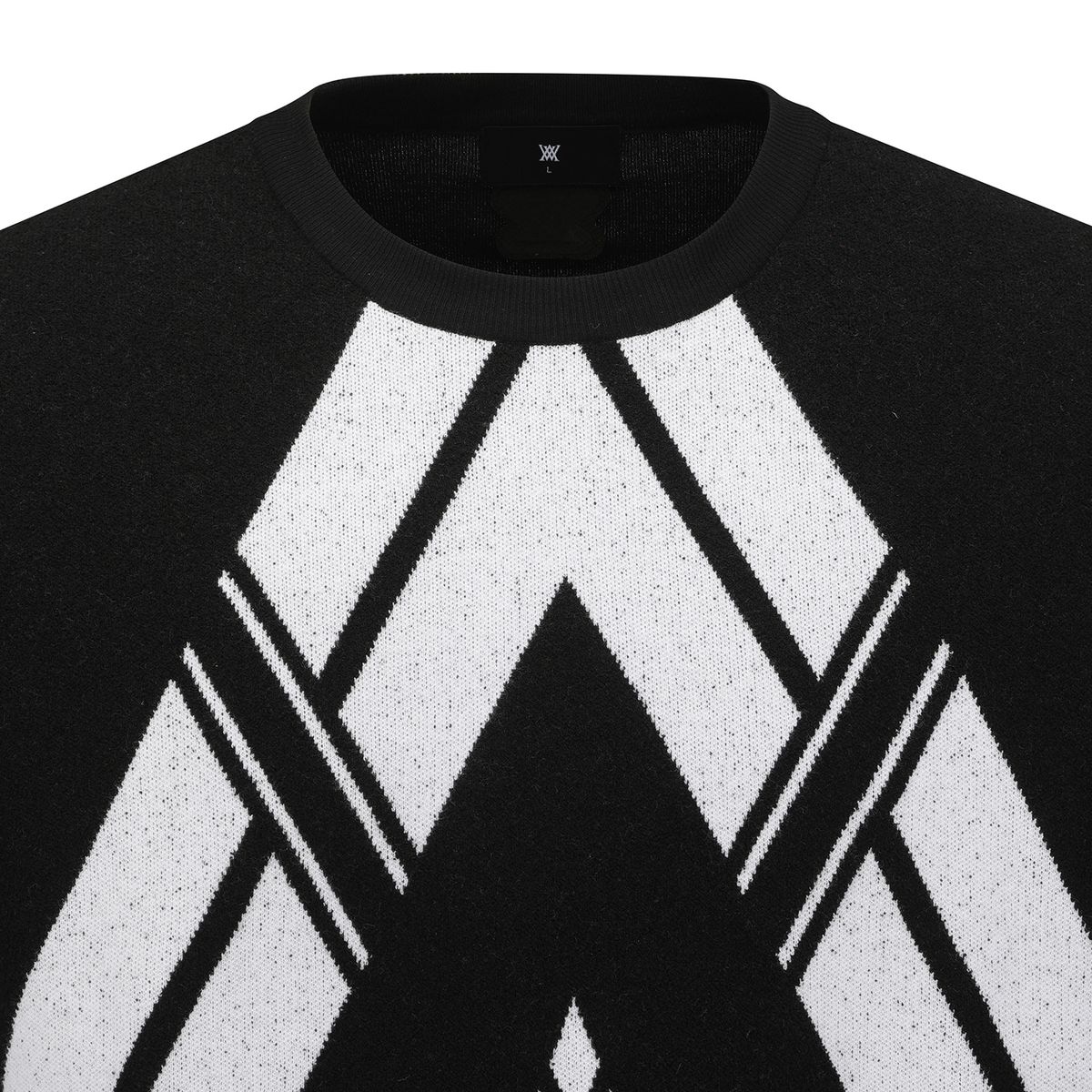 어뉴골프(ANEW GOLF) MEN LINE POINT ROUND SWEATER_BK