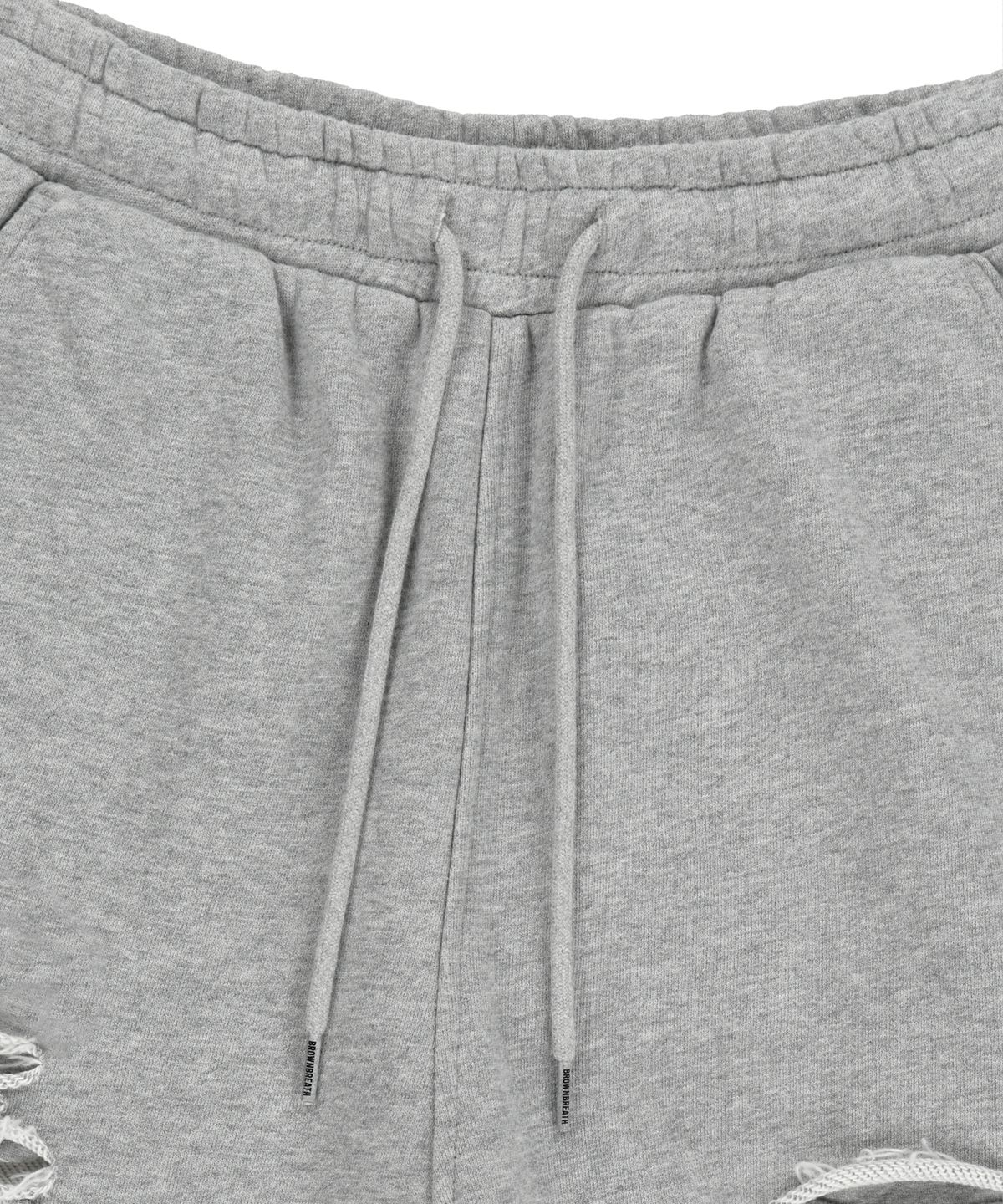 브라운브레스(BROWNBREATH) W DAMAGED SWEAT PANTS - MELANGE GREY