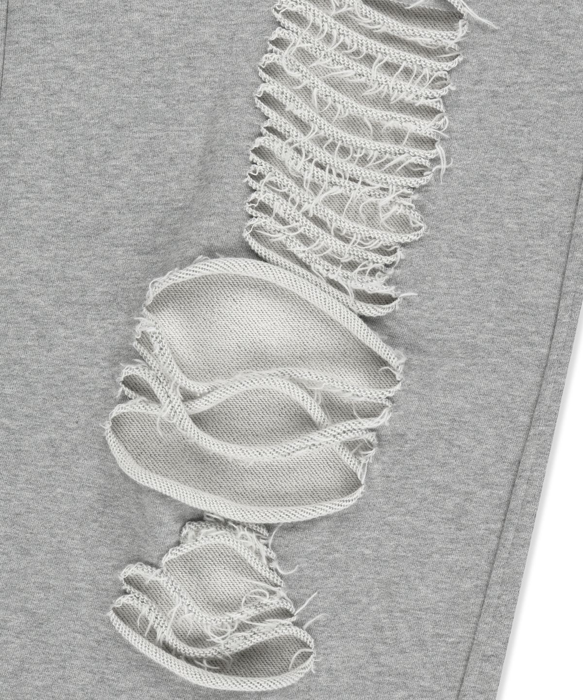 브라운브레스(BROWNBREATH) W DAMAGED SWEAT PANTS - MELANGE GREY