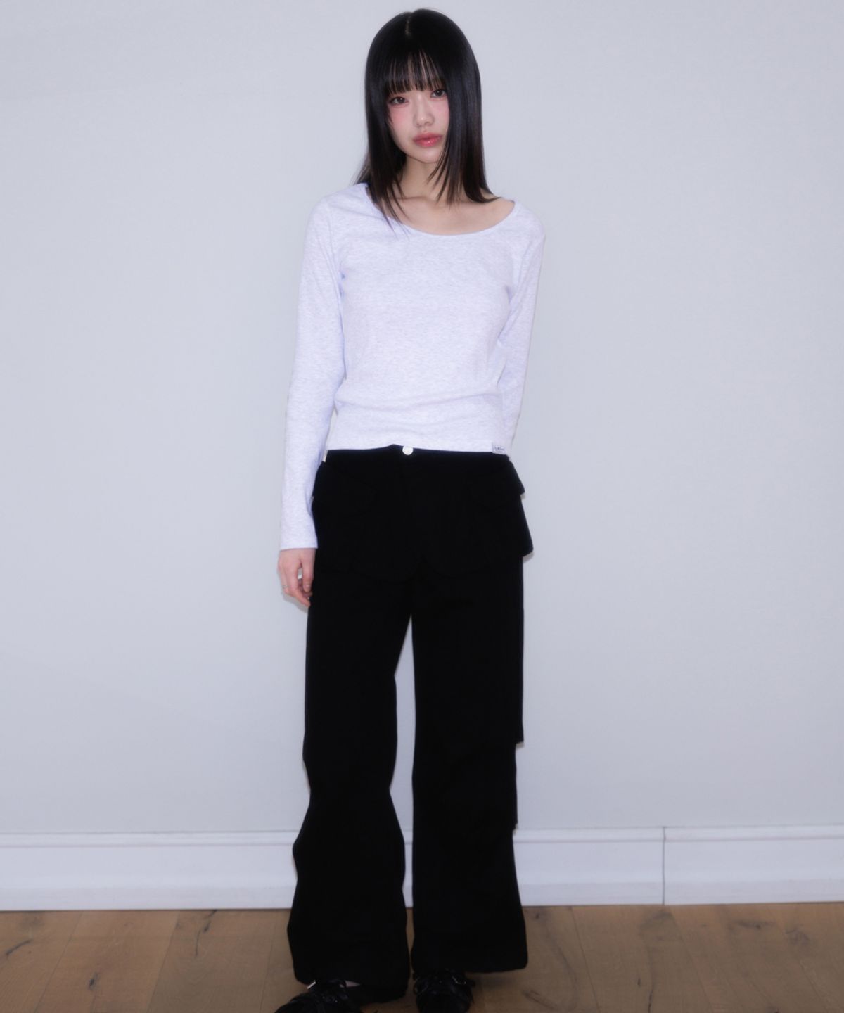 로제프란츠(ROSEFRANTZ) Essential Rose Label Long Sleeve [White Melange]