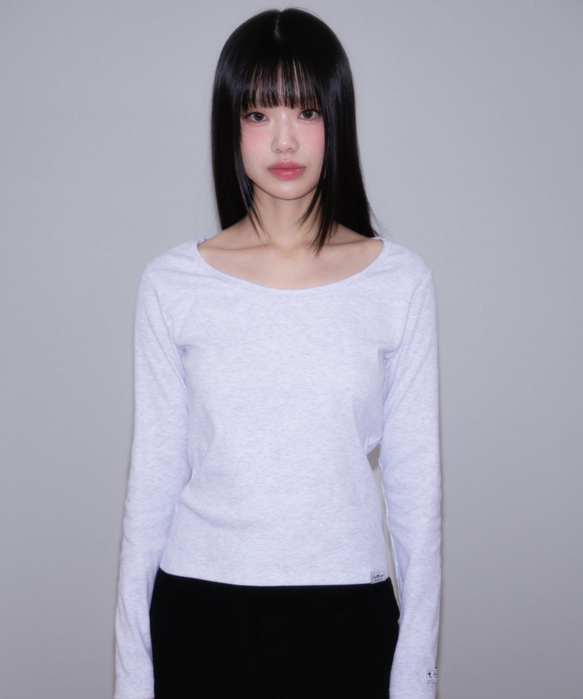 로제프란츠(ROSEFRANTZ) Essential Rose Label Long Sleeve [White Melange]