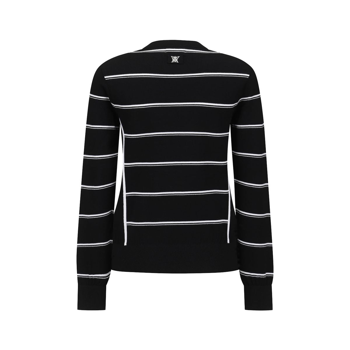 어뉴골프(ANEW GOLF) WOMEN STRIPE ROUND SWEATER_BK