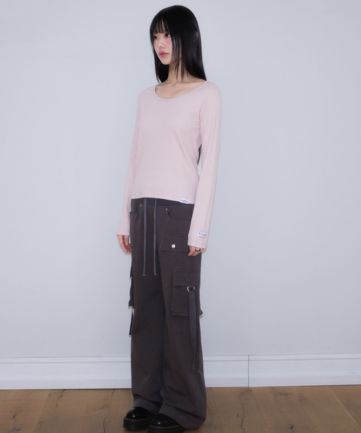 로제프란츠(ROSEFRANTZ) Essential Rose Label Long Sleeve [Pale Pink]