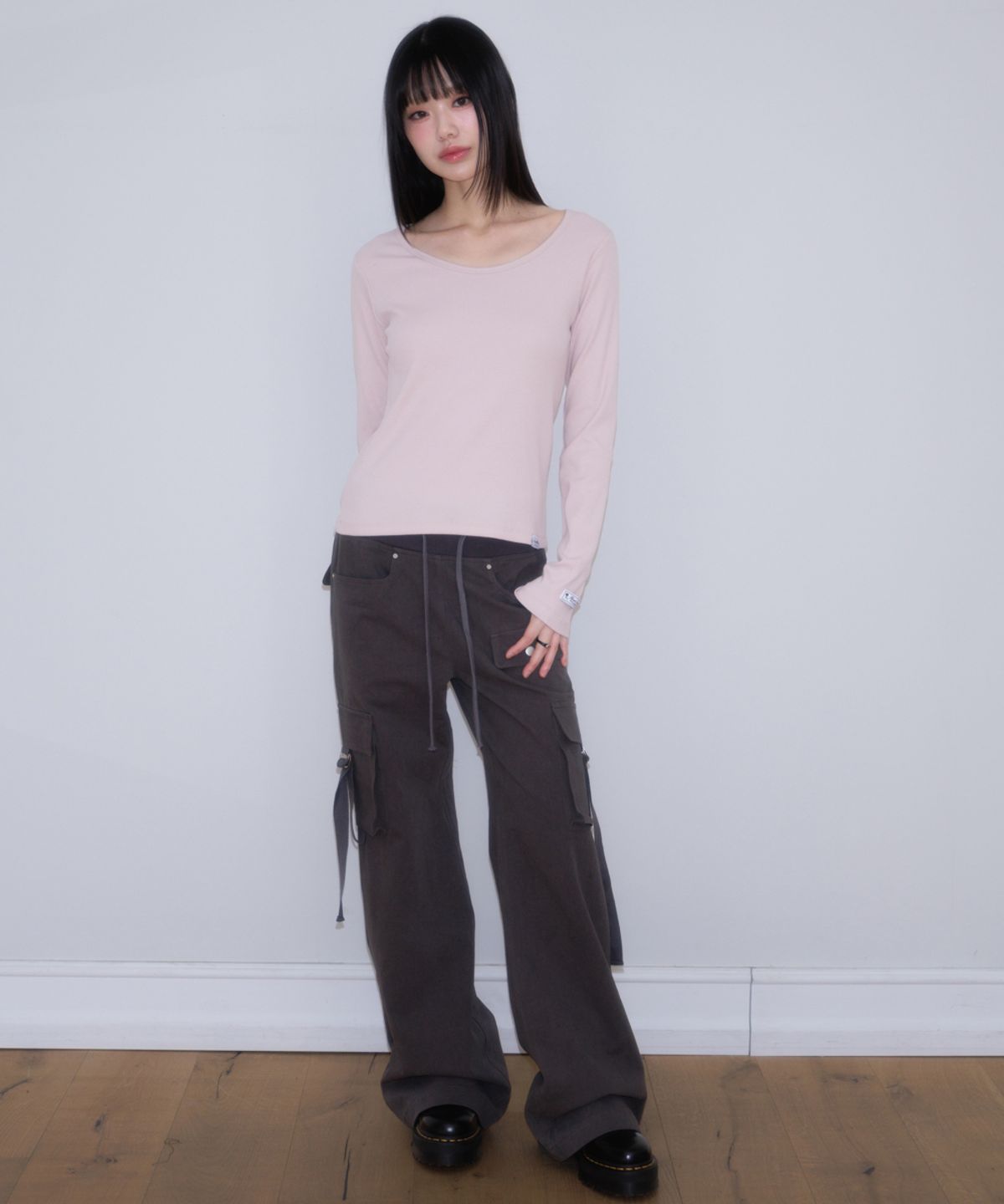 로제프란츠(ROSEFRANTZ) Essential Rose Label Long Sleeve [Pale Pink]