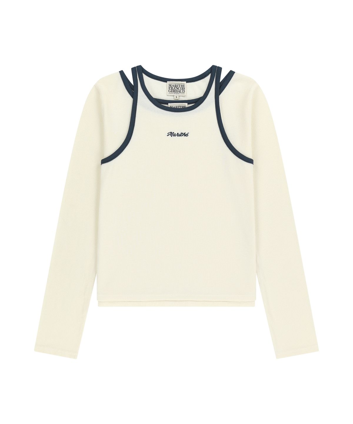 마리떼 프랑소와 저버(MARITHÉ + FRANҪOIS GIRBAUD) W SLEEVELESS LAYERED LONG SLEEVE TEE ivory
