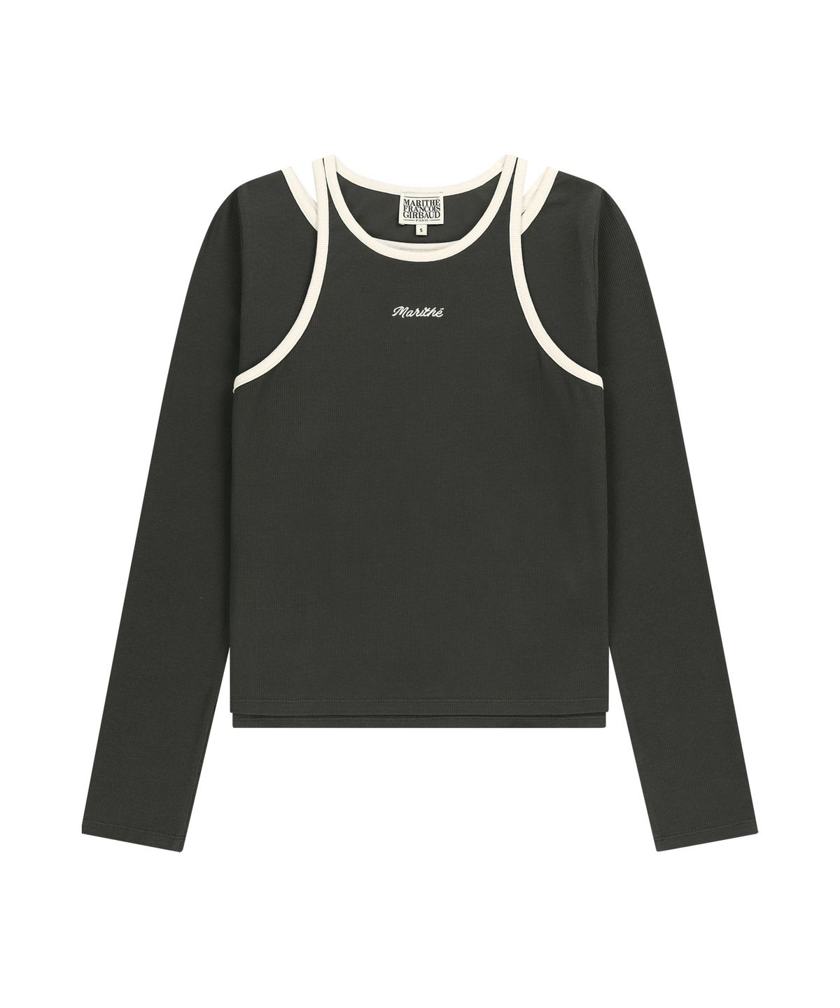 마리떼 프랑소와 저버(MARITHÉ + FRANҪOIS GIRBAUD) W SLEEVELESS LAYERED LONG SLEEVE TEE charcoal