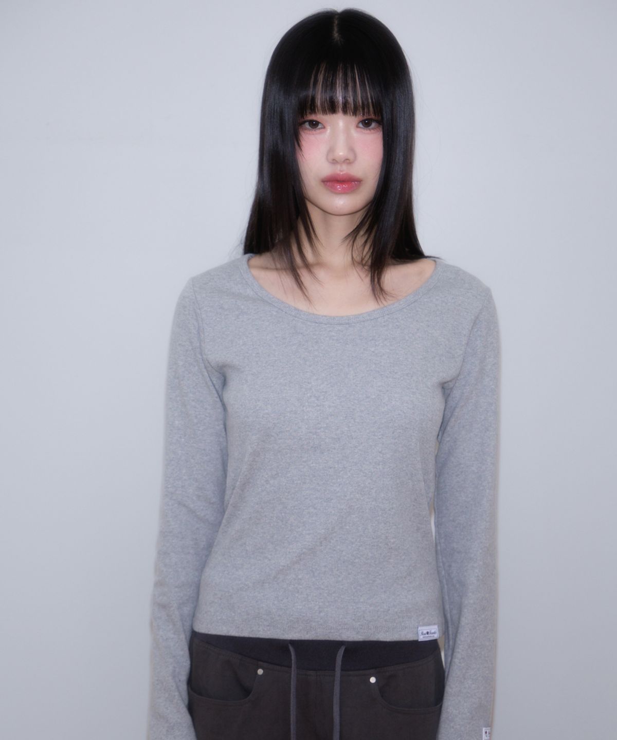 로제프란츠(ROSEFRANTZ) Essential Rose Label Long Sleeve [Gray]