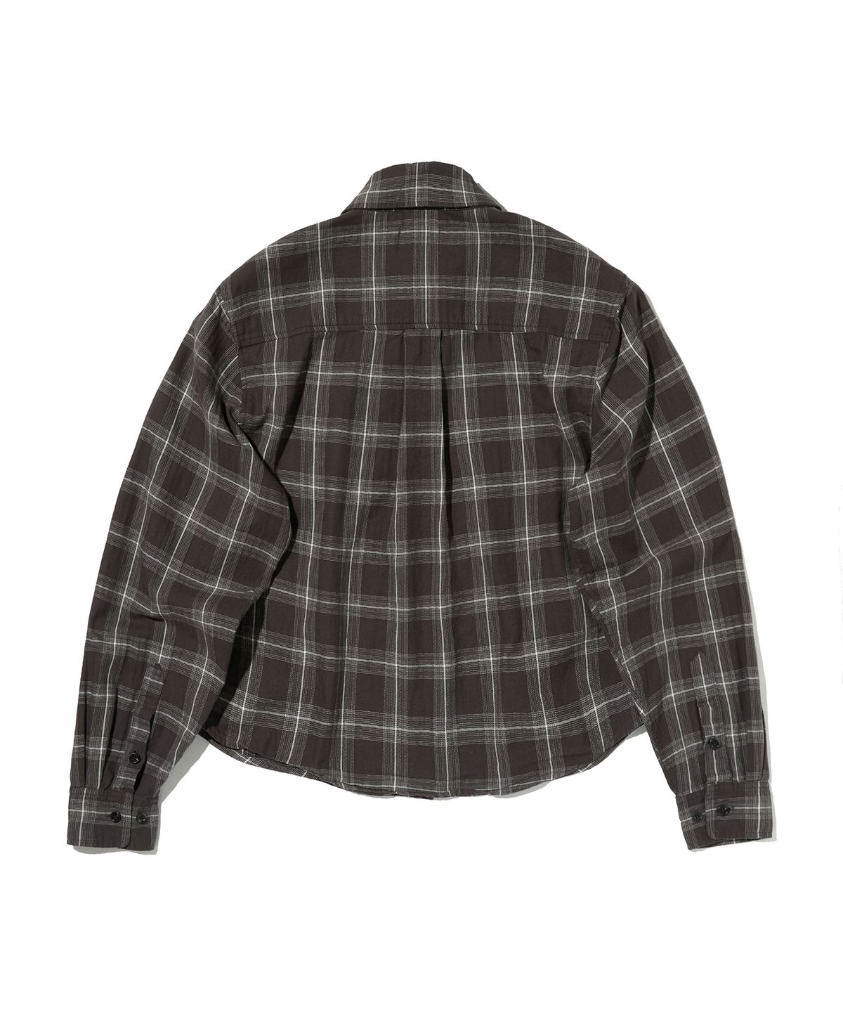 스웨이드(SUADE) CROPPED CHECK SHIRT [GRAY]