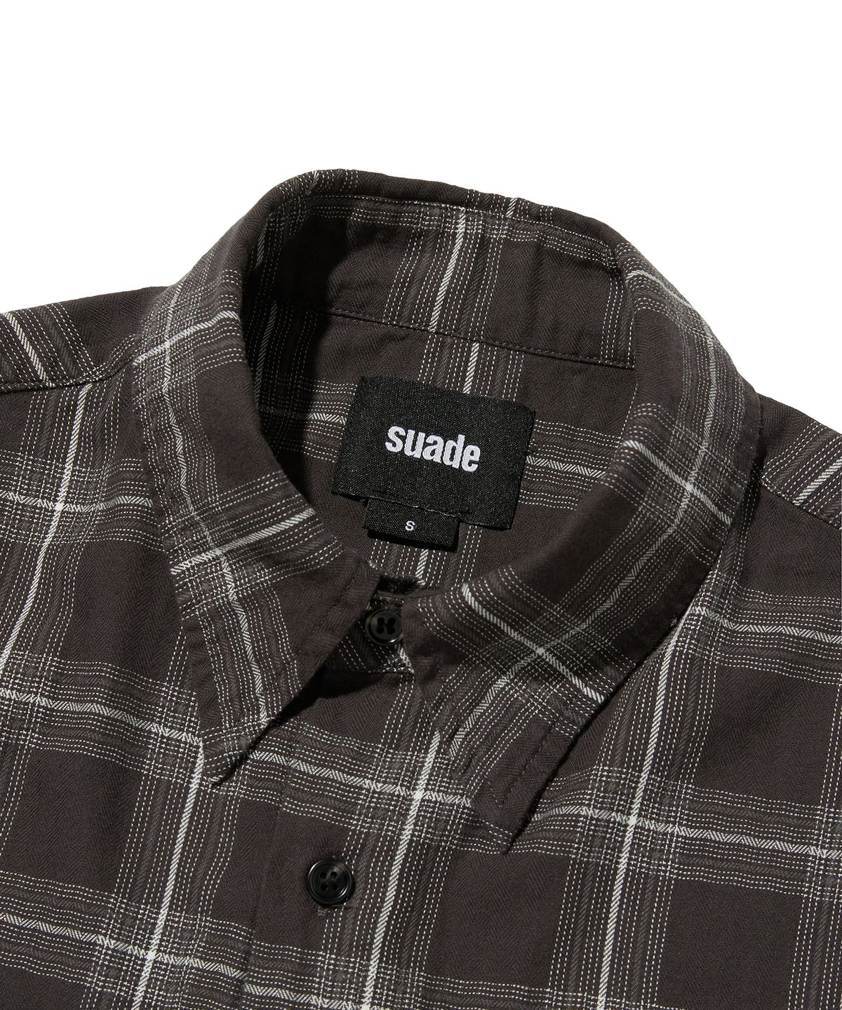 스웨이드(SUADE) CROPPED CHECK SHIRT [GRAY]