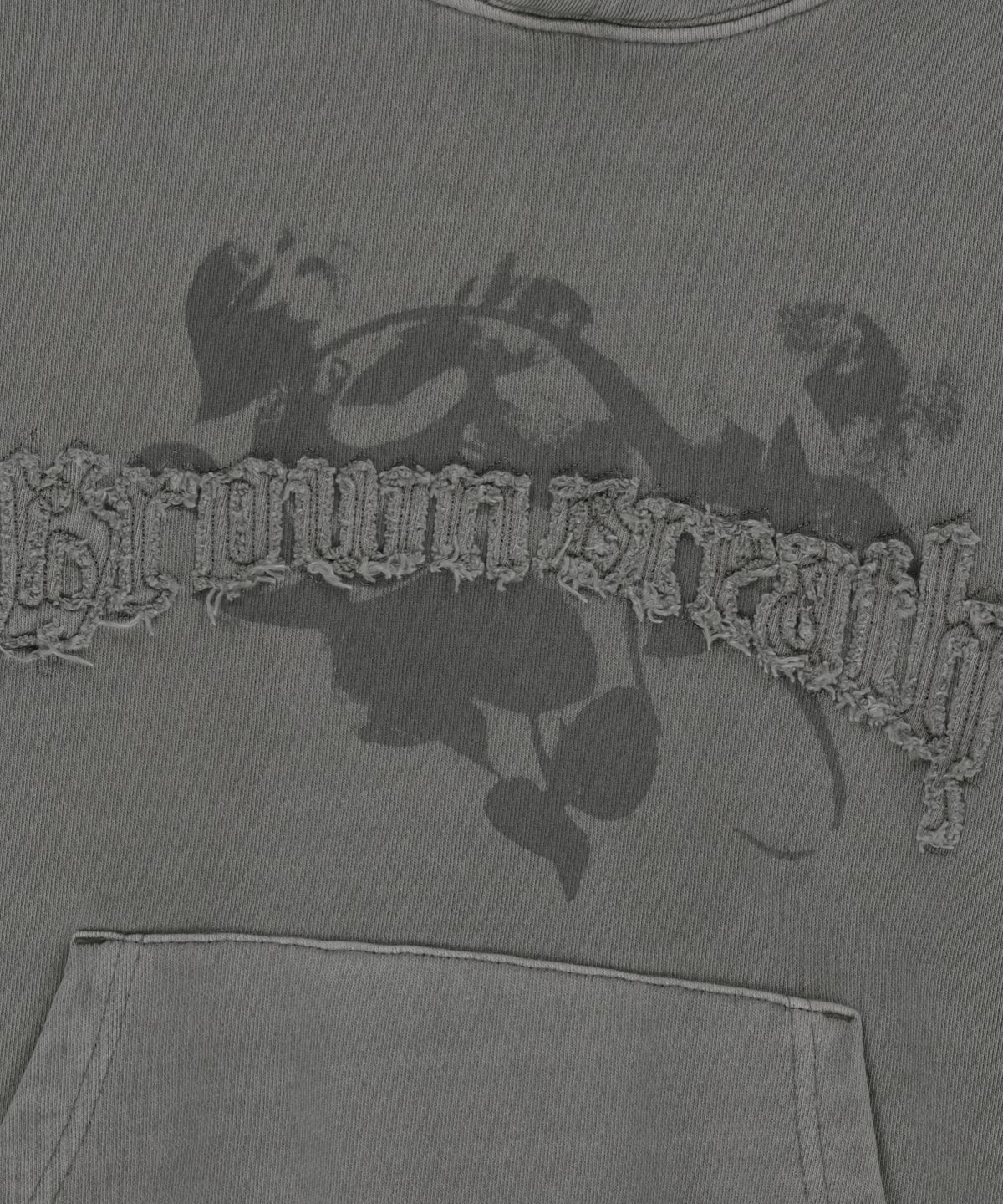 브라운브레스(BROWNBREATH) W PATCH CROP HOODIE - GREY