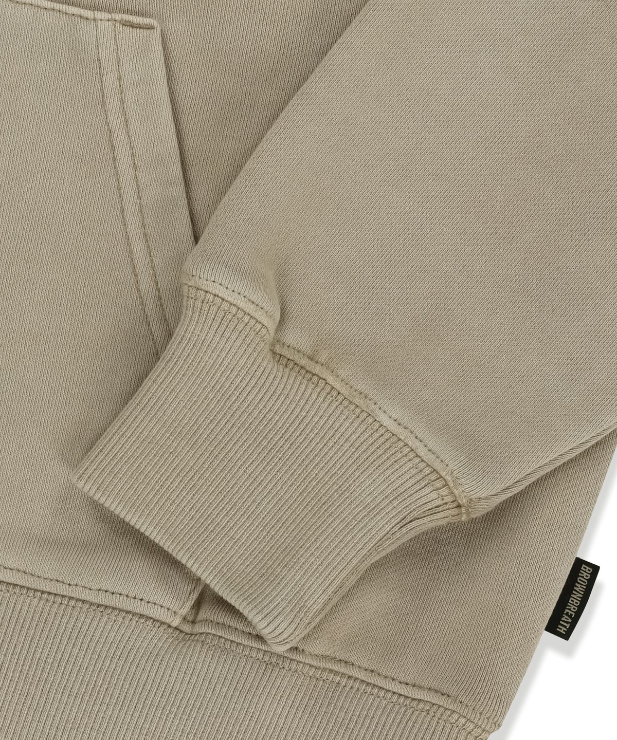 브라운브레스(BROWNBREATH) W PATCH CROP HOODIE - BEIGE