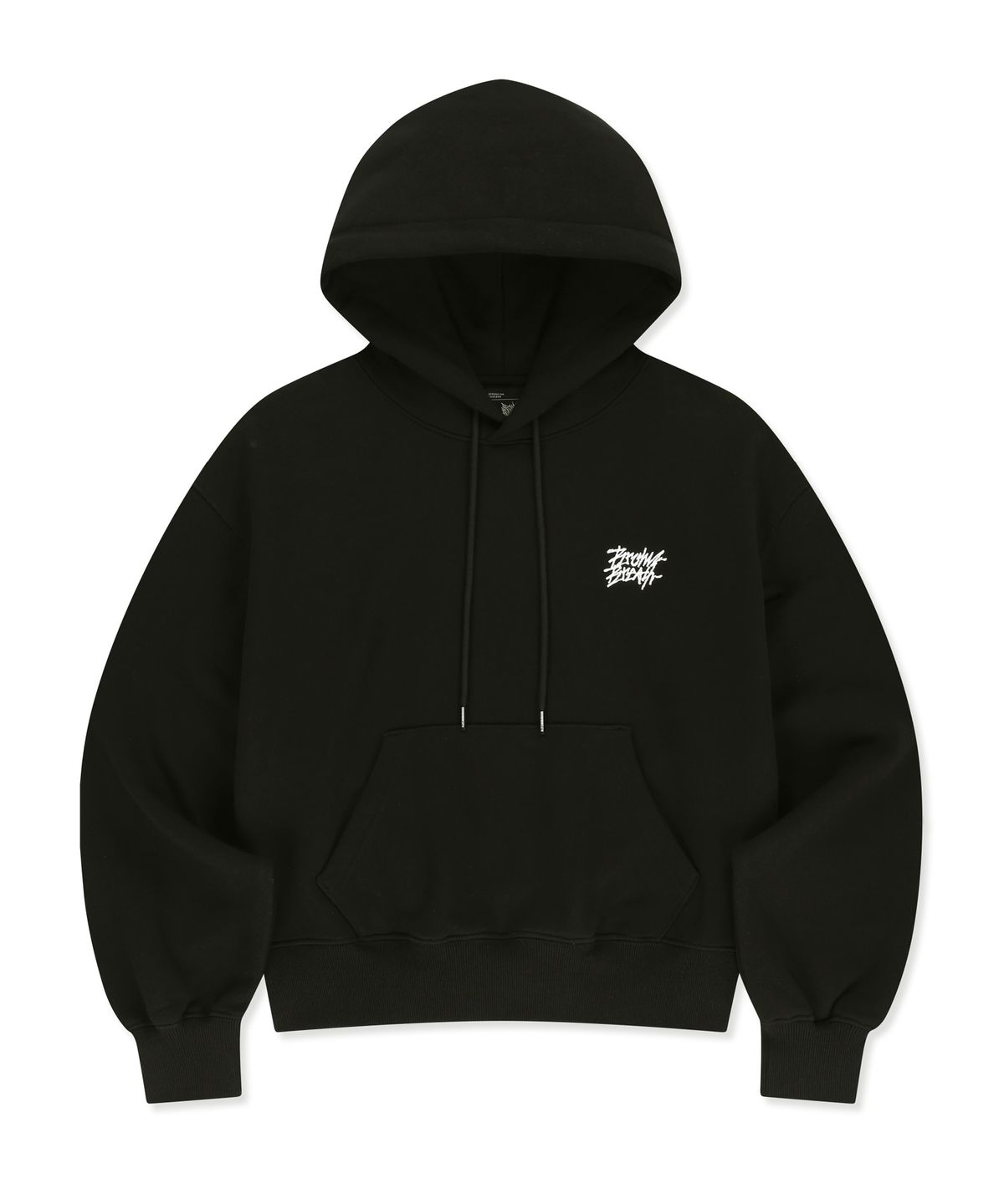 브라운브레스(BROWNBREATH) W CRUSH TAG KITTY HOODIE - BLACK