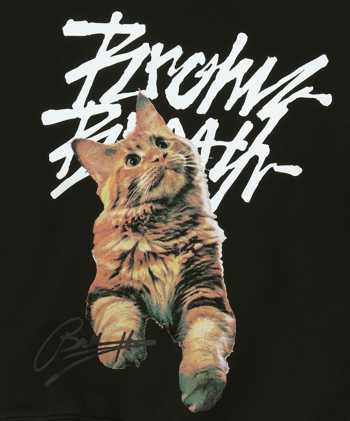 브라운브레스(BROWNBREATH) W CRUSH TAG KITTY HOODIE - BLACK