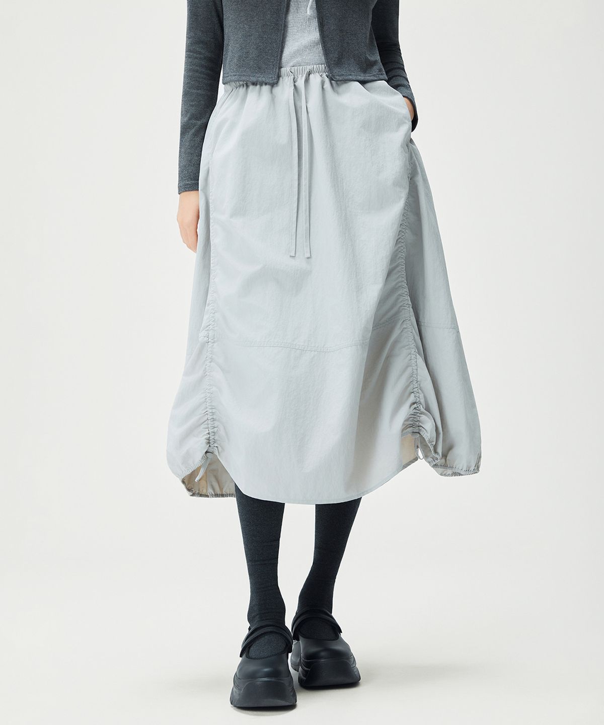 미쏘(MIXXO) 나일론 롱 스커트_MIWWHG410C