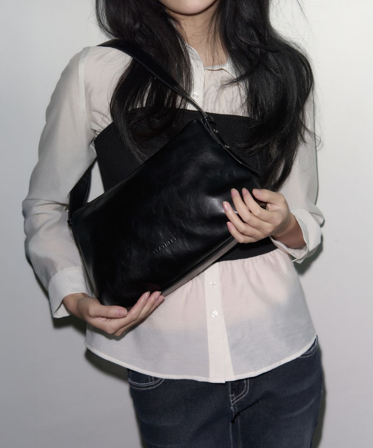 레더리(LEATHERY) 로엔 숄더백 [BLACK]