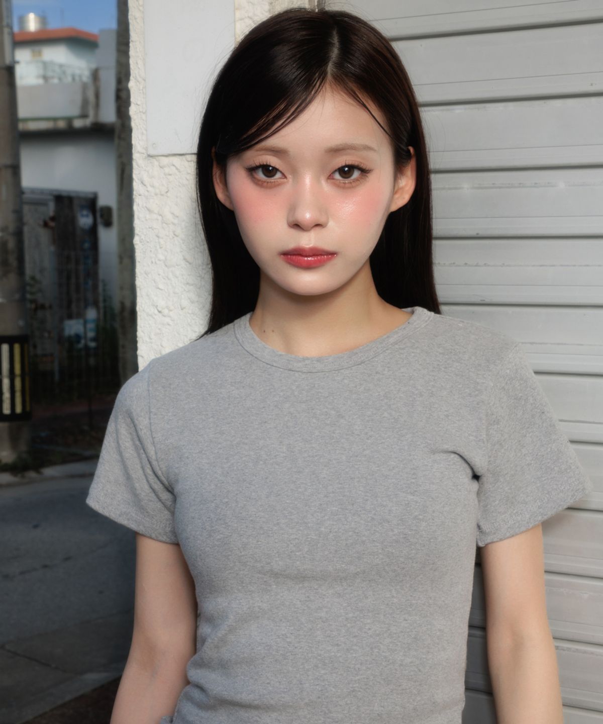로제프란츠(ROSEFRANTZ) Essential Rose Label T-Shirt [Gray]