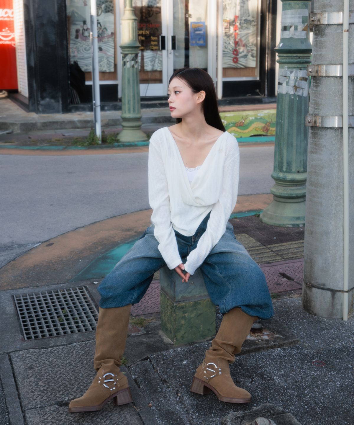 로제프란츠(ROSEFRANTZ) Wrap Shirring Hood Long Sleeve [Ivory]