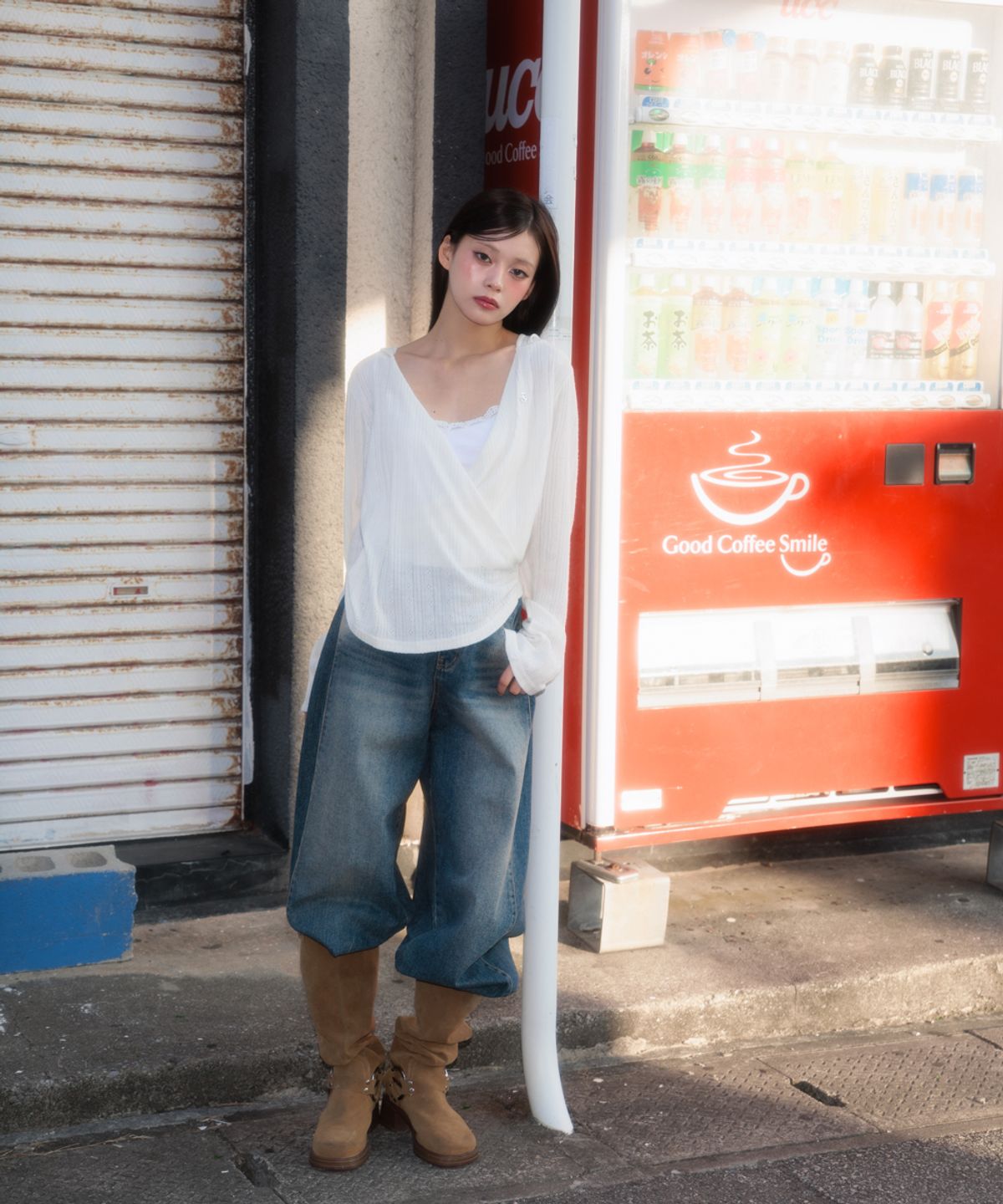 로제프란츠(ROSEFRANTZ) Wrap Shirring Hood Long Sleeve [Ivory]