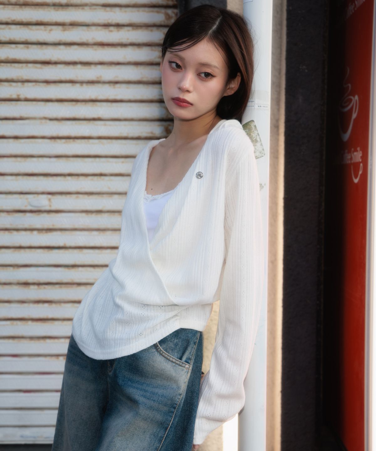 로제프란츠(ROSEFRANTZ) Wrap Shirring Hood Long Sleeve [Ivory]