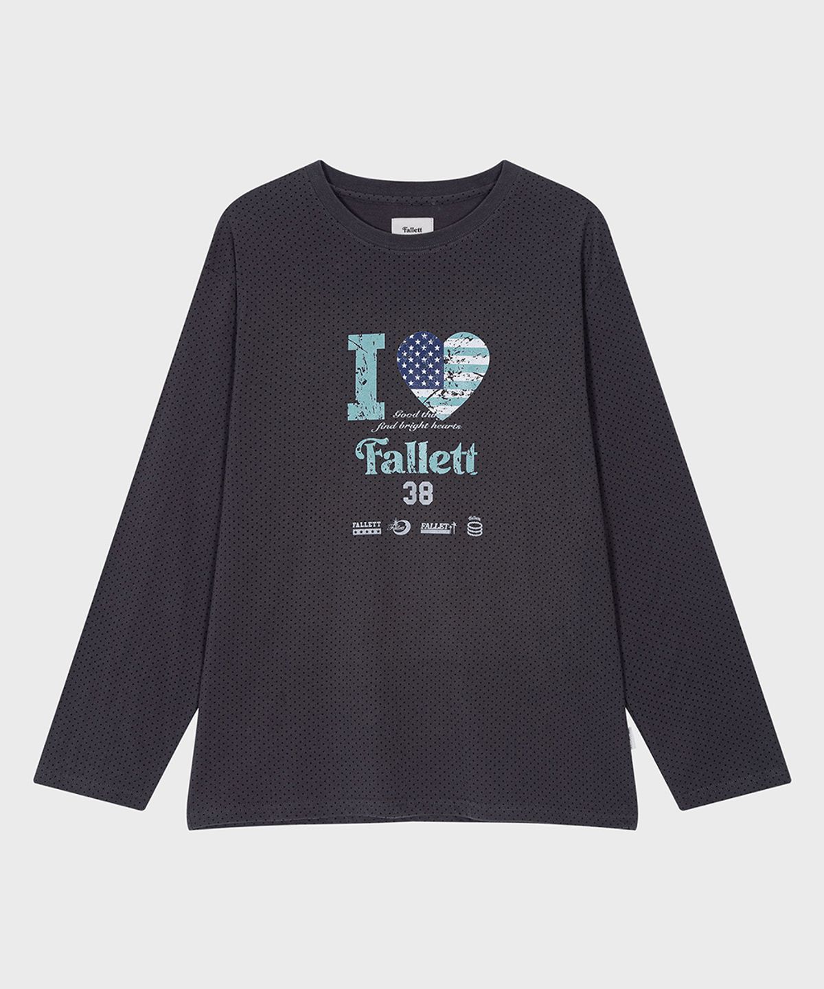팔렛(FALLETT) 도트 롱슬리브 차콜