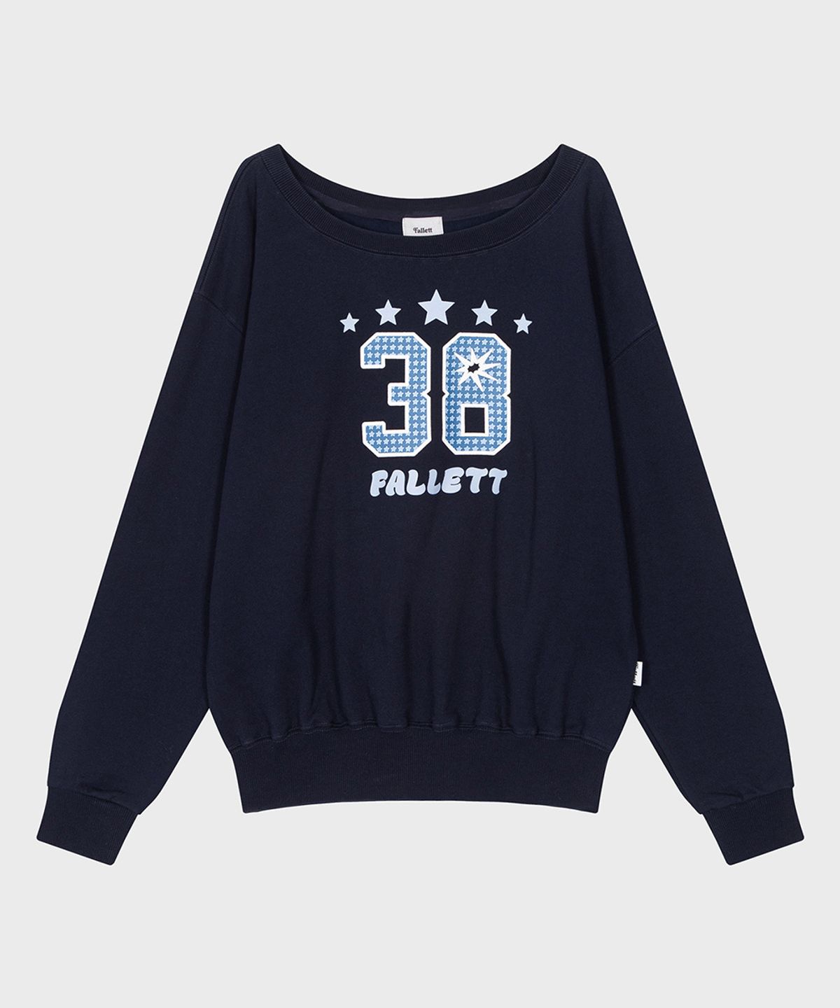 팔렛(FALLETT) 38 로고 오프숄더 네이비